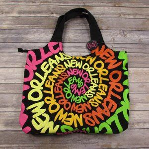 Robin Ruth New Orleans Large Shoulder Bag Purse Neon Spiral